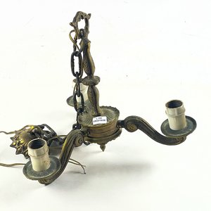 Araña de Bronce con Tres Luces - imagen 1