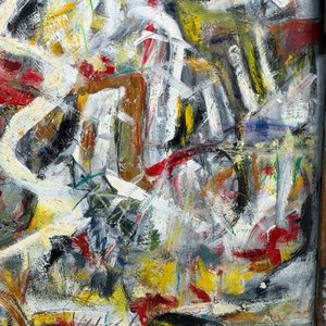 Óleo Abstracto "M. Martin" sobre Chapa - 120x70cm - imagen 4