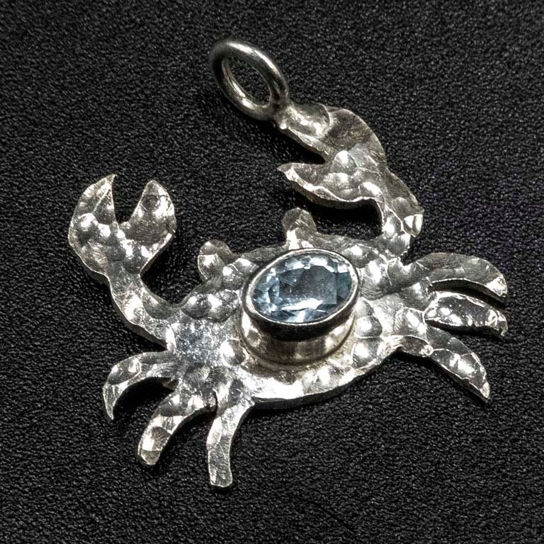 Colgante de Plata 950 con Topacio Celeste