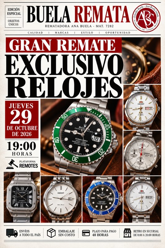 Gran Remate Exclusivo de Relojes Rolex y Orient