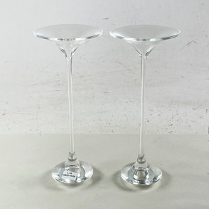 Lote siguiente: Par de Portavelas Hialinos de Cristal, 28 cm