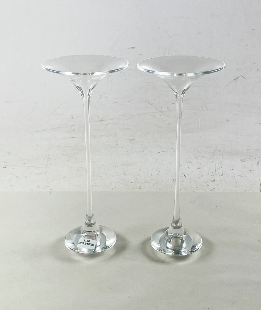 Par de Portavelas Hialinos de Cristal, 28 cm