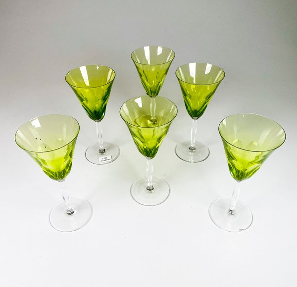 Lote siguiente: Vajillas de cristal Orrefors verdes