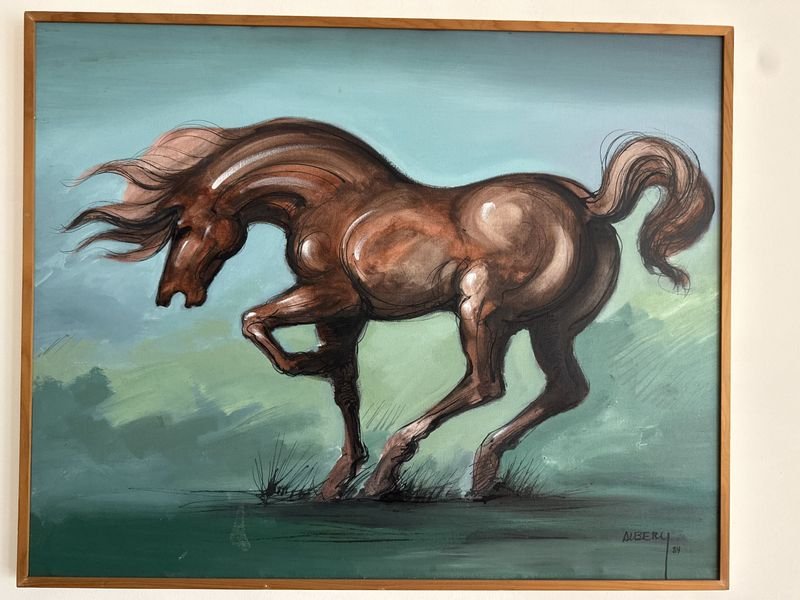 Óleo de caballo firmado y fechado - imagen 2