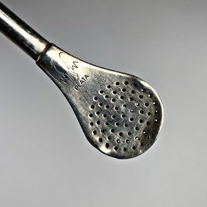 Bombilla Criolla Curva de Plata con Grabados - imagen 4