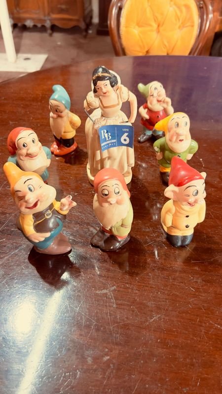 Figuras Vintage en Yeso Blancanieves y Los 7 Enanitos - imagen 2