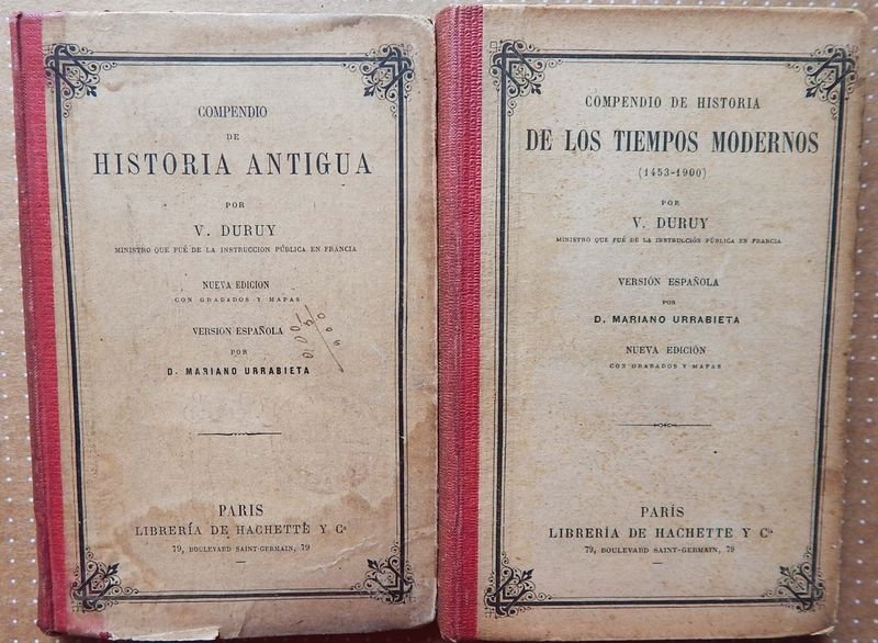 Dos Libros de Historia Antigua y Tiempos Modernos por V. Duruy (1909/12)
