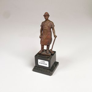 Figura de Bronce Herrero con Base de Mármol Firmada - imagen 2