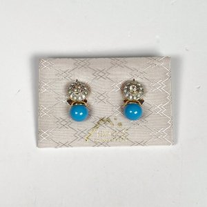 Par de Caravanas Turquesas con Detalles Brillantes y Madre Perla - imagen 2