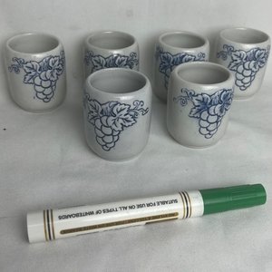 Juego de 6 Vasitos de Cerámica con Diseño de Uvas - imagen 8