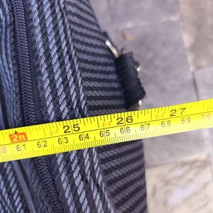 Bolso de Viaje Grande de Lona Rayada con Bolsillos Frontales - imagen 6