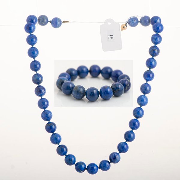 Conjunto de Collar y Pulsera de Lapislázuli Azul - imagen 1