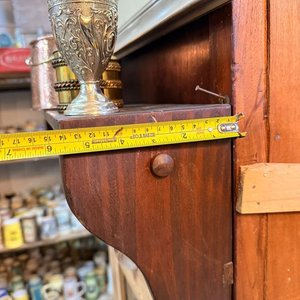 Repisa de Pared Rústica de Madera con Ganchos de Bronce - imagen 5