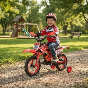 Bicicleta Moto Infantil Rodado 16 Roja con Acelerador de Sonido - imagen 1