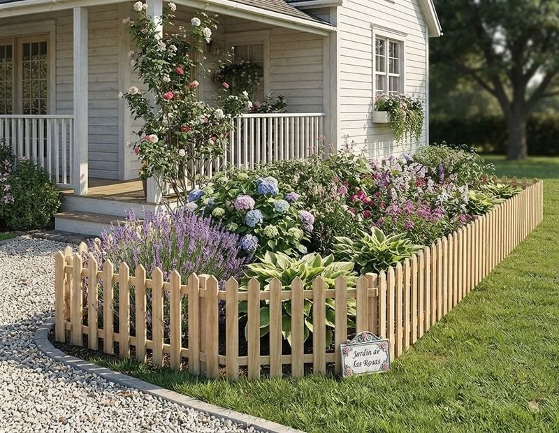 Set de 2 Cercos de Madera para Jardín o Patio