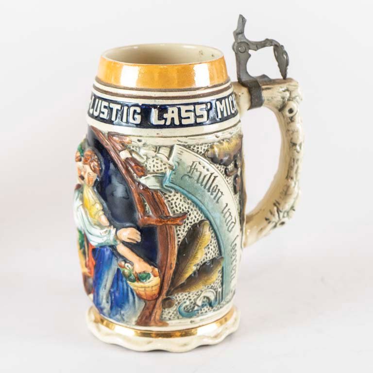Jarra de cerveza de gres musical con relieve - imagen 2