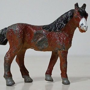 Caballo de Hierro Colado Antiguo Pintado a Mano - Juguete Vintage - imagen 4