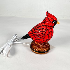 Lámpara Decorativa Cardenal Rojo Estilo Vitral - imagen 2
