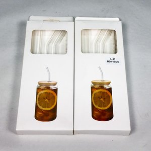 Dos Sets de Sorbetes de Vidrio Reutilizables con Cepillo Limpiador - imagen 1