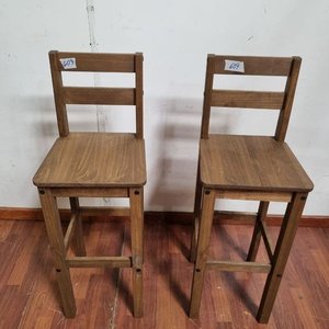 Banquetas Altas de Madera con Respaldo (Set de 2) - imagen 2