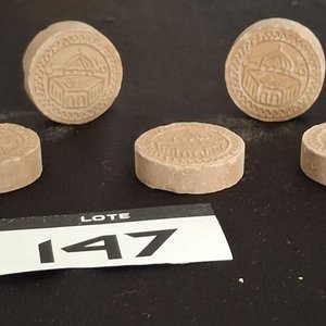 Juego de 4 Manteles Individuales Persas Ghalamkar y 5 Piedras de Oración Islámicas - imagen 2