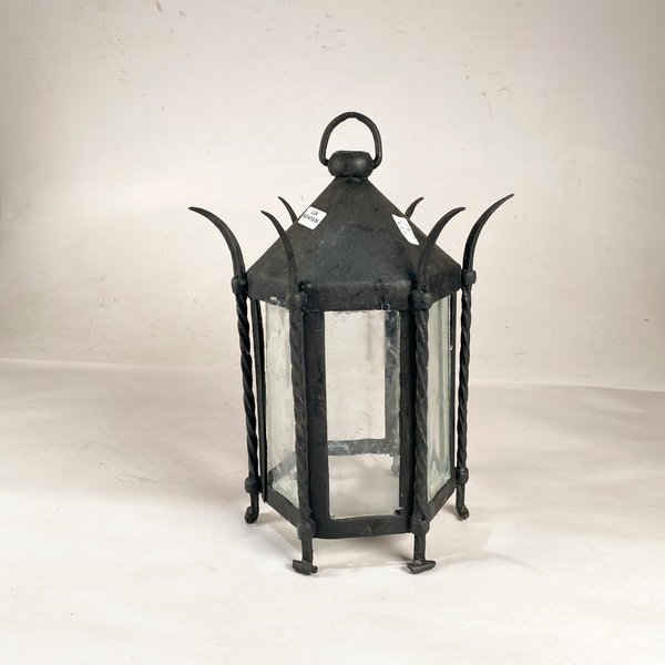 Farol de Hierro Forjado con Vidrios - Estilo Vintage - imagen 1