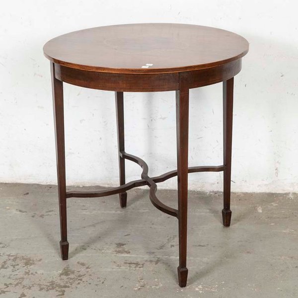 Mesa Circular Inglesa "Maple" con Marqueterie y Detalles en Lustre