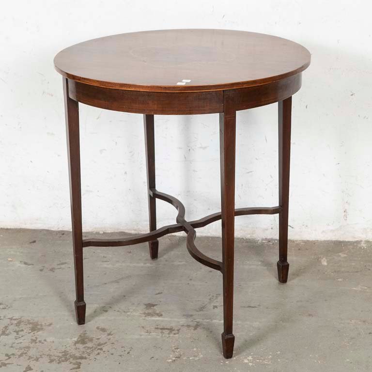 Mesa Circular Inglesa "Maple" con Marqueterie y Detalles en Lustre