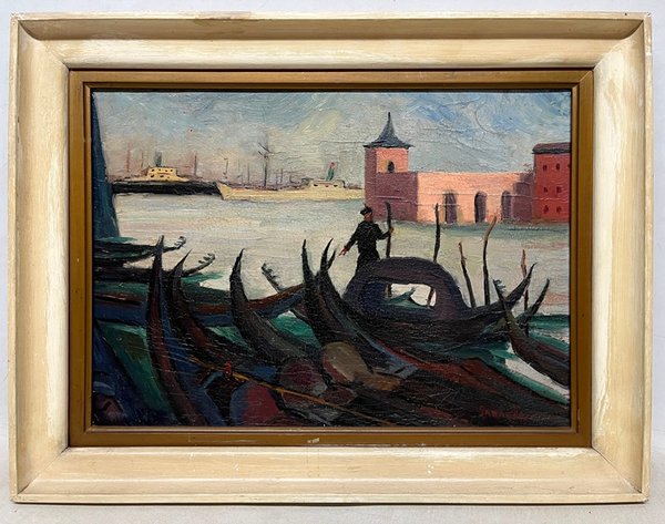 Pintura de Sara Zayarsa: Venecia, una escena acuática