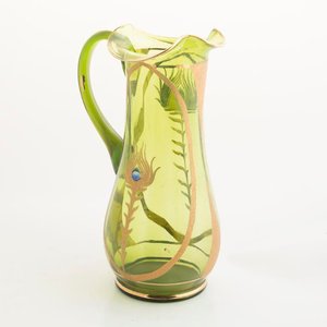 Jarra de Cristal Veneciano Verde con Esmalte y Detalles Dorados - 26cm - imagen 2