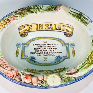 Fuente Oval de Cerámica Blanca con Decoración de Frutas y Monogramas 'La Compagnia dei Decori' - Made in Italy - imagen 2
