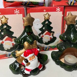Casitas Árbol Navideño Decorativas con Vela y Papá Noel - imagen 2