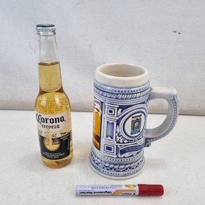 L 486 - 1 Pieza - Decorativo jarron de cerveza conmemorativo del 1er Festival Cervecero de Montevideo, con detalles en relieve y publicidad de Cerveza Norteña - imagen 3