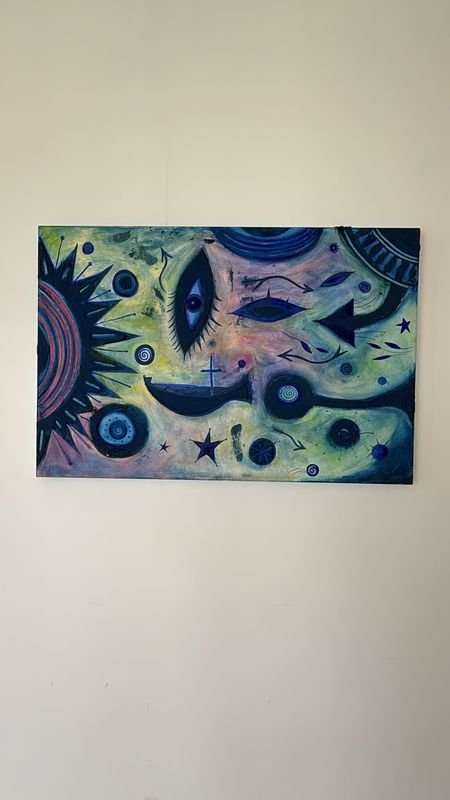 Pintura "Mar Vivo" Técnica Mixta sobre Tela 80x120 cm