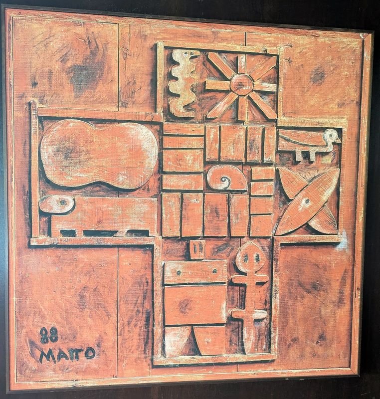 Reproducción de obra de Francisco Matto: Constructivo en cruz, 1988