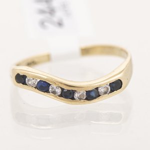 Anillo de Oro 18k con Zafiros y Circonias - imagen 1