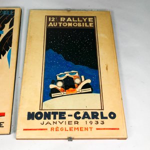 Dos Cuadros Vintage Rally Montecarlo Programa y Reglamento - imagen 4