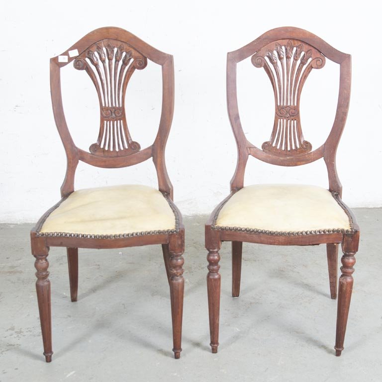 Par de Sillas Inglesas Estilo Peineta con Asientos de Neosky