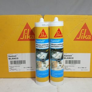 24 Pomos de Silicona Antihongos Sika Sanisil Blanco para Baños y Cocina - imagen 2