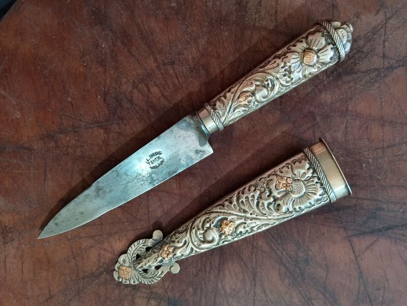 Cuchillo ALIMAR Tandil Alpaca y Oro - imagen 9