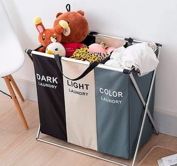 Cesto de ropa con bolsillos para colores - imagen 3