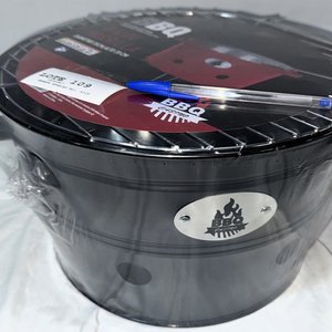 Parrillero Portátil BBQ Casmo Metálico Negro 35cm Diámetro con Accesorios - imagen 2