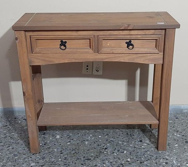 Mueble Recibidor Estilo Mexicano con Dos Cajones y Estante Inferior