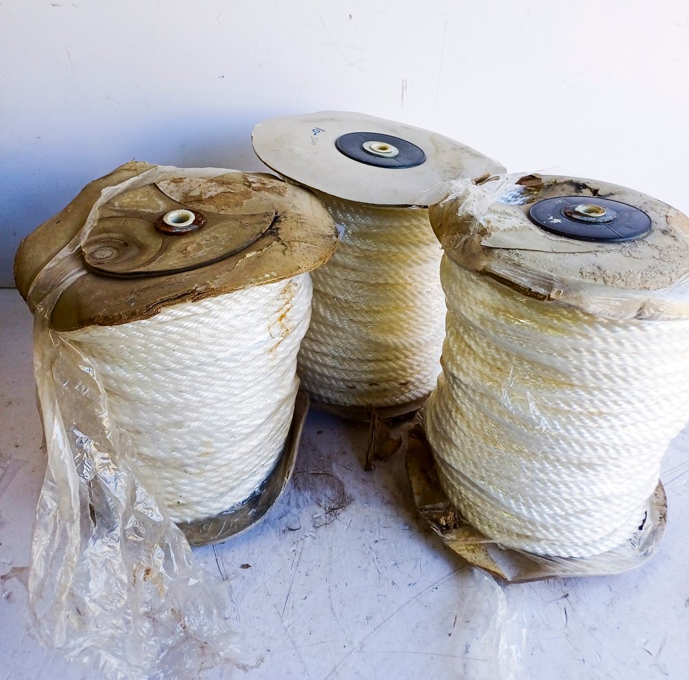 3 Rollos de Cuerda de Nylon Blanca