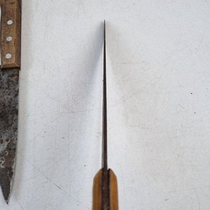 Juego de 2 Cuchillos de Cocina con Mangos de Madera y Hojas de Acero Oxidado - imagen 3