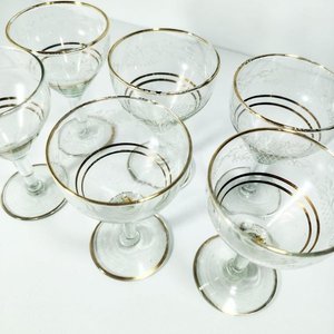 Juego de 6 Copas para Cóctel con Borde Dorado - imagen 1