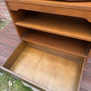 Rack de TV Moderno con Tapa Giratoria y Enchapado Roble - imagen 4