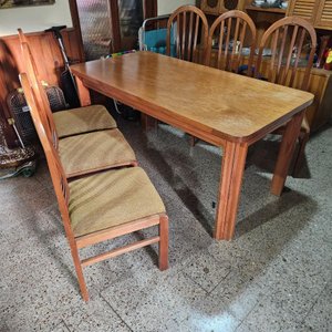 Juego de Comedor: Mesa Rectangular de Madera y 6 Sillas Tapizadas - imagen 2