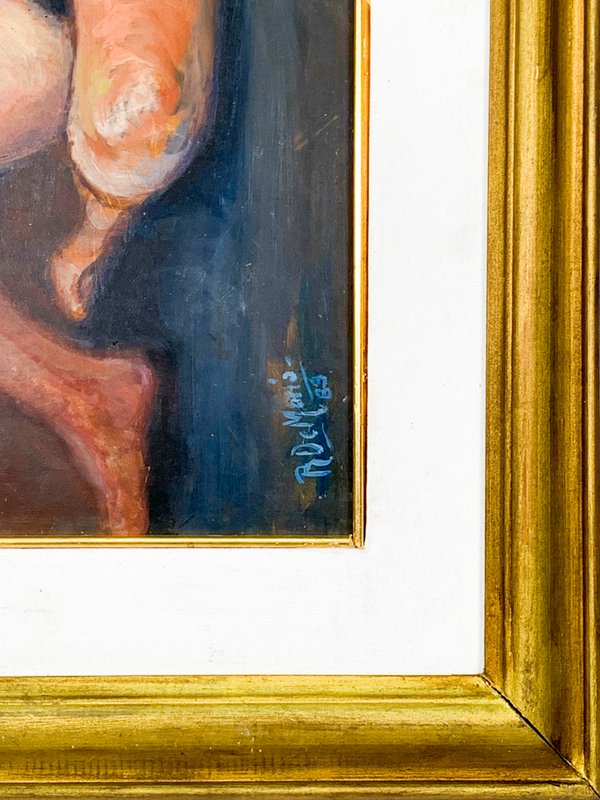 Pintura de desnudo femenino firmada por R.D Maria - imagen 2