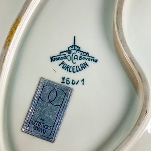 Despojador de Porcelana Bavaria Blanco con Guarda Dorada - imagen 3